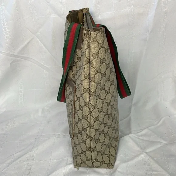 Vintage Gucci Supreme GG Monogram Sherry Line Tote Bag Designer - Picture 9 of 17